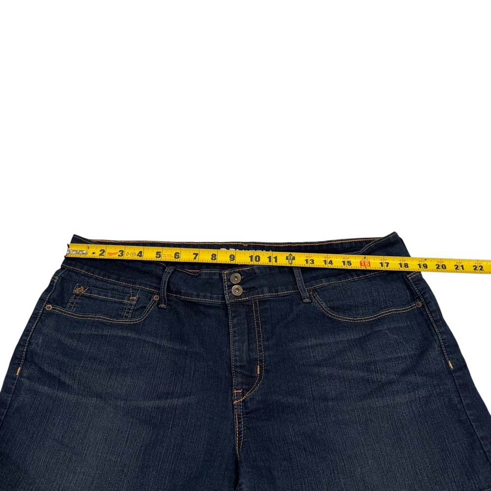 Denizen from Levis Womens Dark Wash Denim Cuffed Shorts Blue Size 16 Stretch - Picture 6 of 8